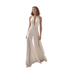 New Women's Clothing Hot Sexy Deep V Halter Jumpsuit Casual Trousers Solid Color Playsuit Club Party Wear Spring Summer Jumpsuit