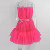 High Quality Lace Bodycon Dress Women Party Dress 2022 Summer Strapless Pink Mini Bodycon Dress Celebrity Evening Club Dress