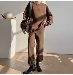 Spring Fleece Thick Sweatshirt Vintage Solid Warm O Neck Pullover Grey Brown Lady New All-match Hooded Autumn Women Coat