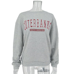 Gray Streetwear Loose Casual Woman Hoodie O Neck Pullovers Long Sleeve Autumn Elastic Women Sweatshirt Tops 2021 Fashion