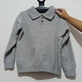 Ardm Fashion Women Sweater V Neck With Button Loose Long Sleeve Winter Solid Color Casua Lapel Pullover Chic Tops