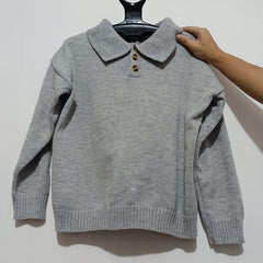 Ardm Fashion Women Sweater V Neck With Button Loose Long Sleeve Winter Solid Color Casua Lapel Pullover Chic Tops