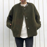 Jackets For Women 2022 Green Single-breasted Round Neck Coat Short Japanese Minimalist Style  Autumn Casual Ladies Outerwear NEW