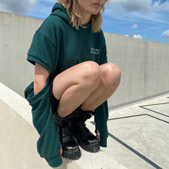 Long Sleeve Opening Women's Hoodies 2022 Autumn Loose Harajuku Hooded Sweatshirts Fashion Streetwear Letter Ladies Pullover Top