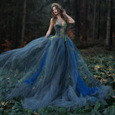 Green Crystals Beaded Tulle Dress A-Line Gray Evening Dresses Elegant Layered Ball Gown Dress For Photoshoot Luxuriant Dress