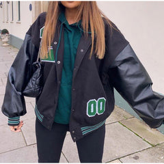 Spring And Autumn Vibe Style Baseball Uniform New Bomber Jacket For Women Fashion Retro Clothes Streetwear Oversized Coat