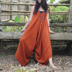 Lizakosht Women Sexy Off Shoulder V Neck Playsuit Solid Loose Spaghetti Strap Jumpsuits Spring Summer Wide Leg Pants Beach Overalls Romper