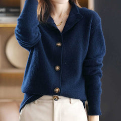 Lizakosht Sister Fara Spring Autumn V-Neck Knit Cardigan Sweater Women Single Breasted Sweaters Ladies Open Stitch Sweater Coat