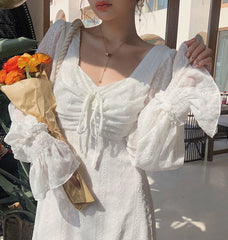 Vintage Fairy Dress Women Elegant Designer Chiffon Dress Long Sleeve French Party Midi Dress Casual Women's Clothing Autumn