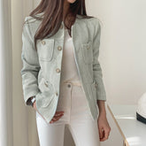 Autumn Winter Female Tweed Coat Fashion Women Long Sleeve Jacket Vintage Cardigan Woolen Coat