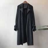 Lizakosht Women Elegant Office Long Trench Coat Double Breasted Batwing Long Sleeve Coat Female Fashion Autumn Solid Outerwear