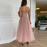 Sexy Tea-Length Spaghetti Strap Homecoming Dresses Fashion Women Backless Sequins Ball Gown Graduation Prom Party Vestidos