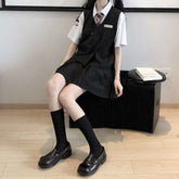 Lizakosht Summer Suit Kawaii Women Student Japanese College Style White Shirt + Vest Vest + Pleated Skirt Three-Piece Trend Free Tie