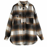 Lizakosht plaid jacket women colorblock streewear women jacket long sleeve shirt style thin jacket coat winter clothes women