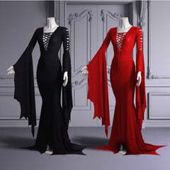 Lizakosht Gothic Punk Style Retro Long Dress Women Medieval Renaissance Victorian Vintage Vestidos Lady Sexy Party Dresses Cosplay Costume