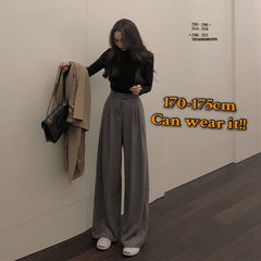 Lizakosht Wonder Spring Autumn Female Wide Leg Pant Women Long Pants Ladies High Quality Vintage Casual Straight Trousers