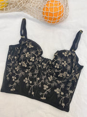 Palace style chain link flower gold silk embroidery bra lace soft bone shaping thin underwear light luxury girl lingerie