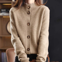 Lizakosht Sister Fara Spring Autumn V-Neck Knit Cardigan Sweater Women Single Breasted Sweaters Ladies Open Stitch Sweater Coat