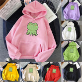 Frog Hoodie Vintage Harajuku Women's Winter Hoodies Kawaii Cute Casual Streetwear Aesthetic Oversize Top Woman Loose Sweatshirts
