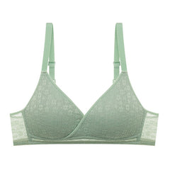 The new erotic lingerie self-heating fiber small bra gathers no steel ring sleep underwear naked feeling seamless bralette women