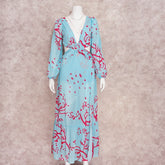 Sexy Bikini Long Sleeve Cover-ups Print Loose Dress 2022 Autumn Women Plus Size Beachwear Swimsuit Cover Up Sarongs A954