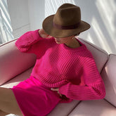 Weird Puss Knit Loose Soft Sweater Women Long Sleeve Sweatshirt Solid Wild Pullover Casual O-Neck Streetwear Autumn Trend Tops