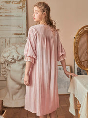 Nightgown Women Elegant Sleeping Dress Cotton Nightie Summer