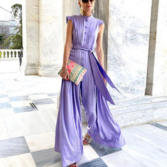 Printed Chiffon Bohemia Rompers Women's Jumpsuit Sleeveless Lace Up High Waist Jumpsuits Female 2021 Summer Lady Party Rompers