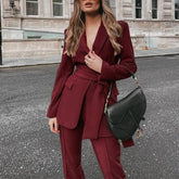 Women's Solid Color Suit Jacket Suit Autumn 2022 New Fashion Style Loose Two Piece Women's Slim Casual Blazer Suit Suit