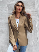 Lapel Collar Blazer Women Long Sleeve Elegant Button Down Office Lady Jacket Spring Autumn Solid Color V Neck Vintage Blazers