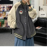 Baseball uniform male personality contrast color stitching loose brand retro style wild casual jacket autumn trend Korean coat