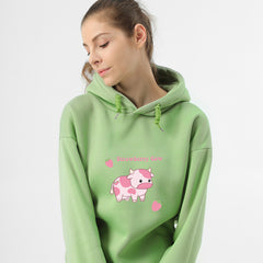 Cow Print Kawaii Hoodie Strawberry Casual Pullover Oversized Sweatshirt Aesthetic Clothes for Women Funny Hoodies Sudadera Mujer