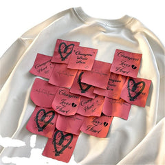 Fashion sweater women's  new design sense niche trendy brand stickers y2k Top female loose Jumper long-sleeved Pullovers