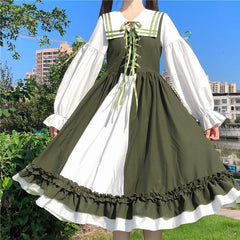 Bella Philosophy Japanese Lolita Dress Girl Victorian Vintage Bow Lace Princess Party Dress Sundress Midi Dress Femme Vestidos