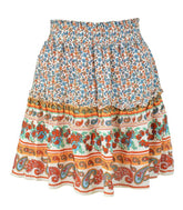 Spring/Summer Women Mini Skirts Bohemian Flora Print Ruffles Skirt High Waist Ladies Harajuku Skirts Womens 2022 Saia 8 Colors