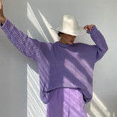 Weird Puss Knit Loose Soft Sweater Women Long Sleeve Sweatshirt Solid Wild Pullover Casual O-Neck Streetwear Autumn Trend Tops