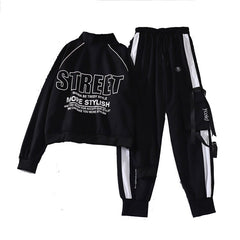 Spring Autumn Women Loose Cargo Pants Long Sleeve Streetwear Hip Hop Ribbon Joggers High Waist Trousers