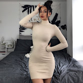 Bella Philosophy Wonder Solid Color High Lead Sexy Winter Party Dress 2022 Rendering Vestido Clothes Befree Vestidos Dresses