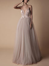 Grosfairy 2021 New Arrival Sexy Bridesmaid Dresses Women Deep V-Neck Backless Spaghetti Straps Appliques Wedding Party Vestido