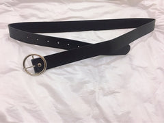 Double round buckle women's leisure belt for various occasions