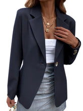 Lapel Collar Blazer Women Long Sleeve Elegant Button Down Office Lady Jacket Spring Autumn Solid Color V Neck Vintage Blazers