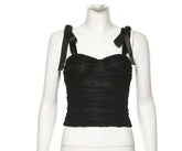 Satin Summer 2021 New One-word Neck Strap Suspenders Mesh Stitching Halter Slim-fitting All-match Vest Women Party Halter Top