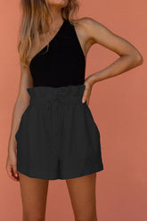 Summer Oversize Cotton Linen Women's Short High Waist Loose Drawstring Wide-leg Female Shorts Fashion Casual Lady Bottom