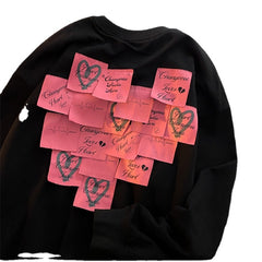 Fashion sweater women's  new design sense niche trendy brand stickers y2k Top female loose Jumper long-sleeved Pullovers