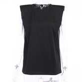 WannaThis Sleeveless O-Neck T-Shirt Women Loose Casual Summer New2020 Solid Color Soft Cotton Basis Tees Simple Shirts Ladies