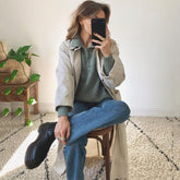 Ardm Fashion Women Sweater V Neck With Button Loose Long Sleeve Winter Solid Color Casua Lapel Pullover Chic Tops