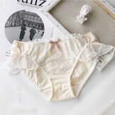 Wriufred cotton lace low waist briefs girl heart dream sweet underwear student underpants comfort cotton lining women panties