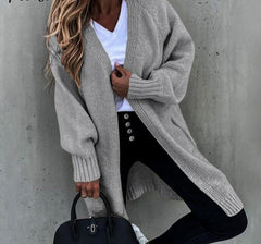 Winter Women Knitted Sweater Cardigan Open Stitch Oversized Cardigan Women Autumn Loose Fashion Sweaters For Women