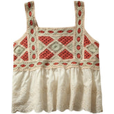 Lizakosht Patchwork Cropped Top Women Clothing Knitted Hollow Out Camisole Female Clothes Backless Lace Tops Ladies Tank-top Summer