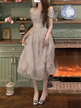 Lizakosht Korean Casual Midi Dress for Women New Summer Fashion Elegant Off The Shoulder Folds Ruffle Female Clothes Birthday Dress